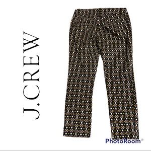 J. Crew Stretch Print Blue Ankle Pants